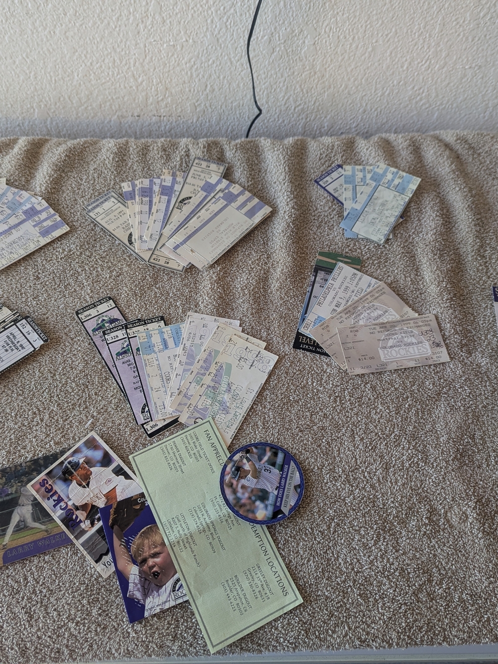 Colorado Rockies gameday tickets from 1993 to 2003